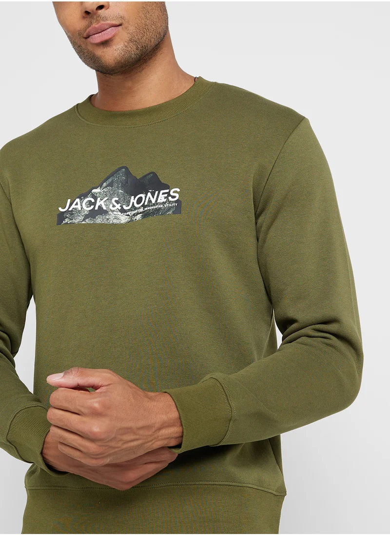 JACK & JONES Jcomountain Mountain Print Sweatshirts