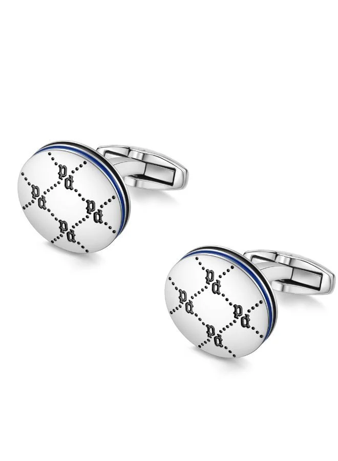 بوليس Iconic Monogram Cufflinks For Men Silver