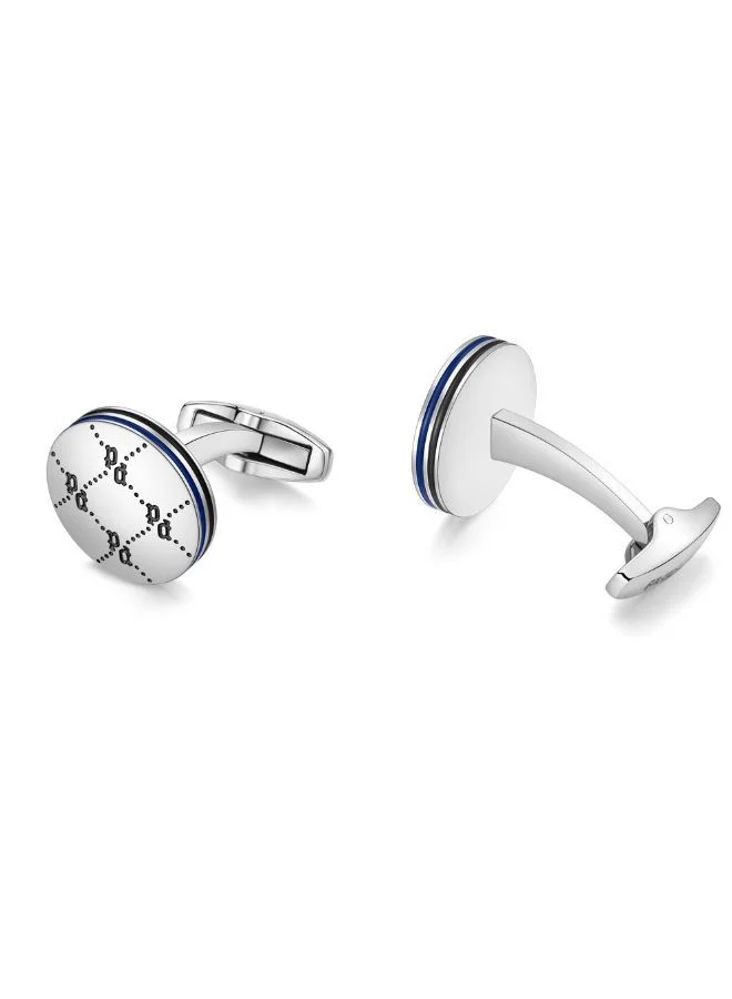 بوليس Iconic Monogram Cufflinks For Men Silver