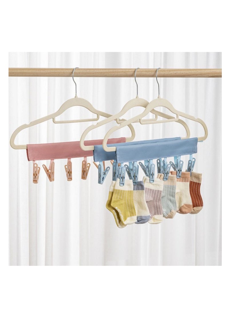 NOVOLAN Foldable Clothespins 2-Piece Set, Portable Bathroom Foldable Hanging Rack Clothespins Fabric Clothes Hangers Business Trip Foldable Clothespins, Minimal Space in Luggage, Lightweight (blue) - Image 2