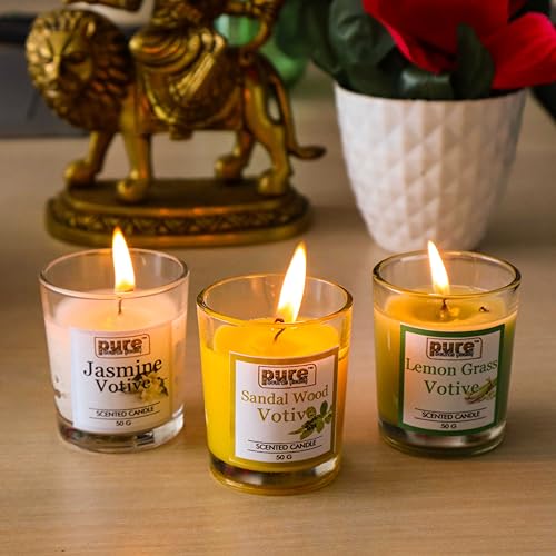 Pure Source India Pack of 12 Votive Scented Candles – Assorted Fragrances | Long-Lasting Aromatherapy Candles for Home, Decor, Spa & Gifting (Lemongrass, Sandalwood, Jasmine) - Image 2