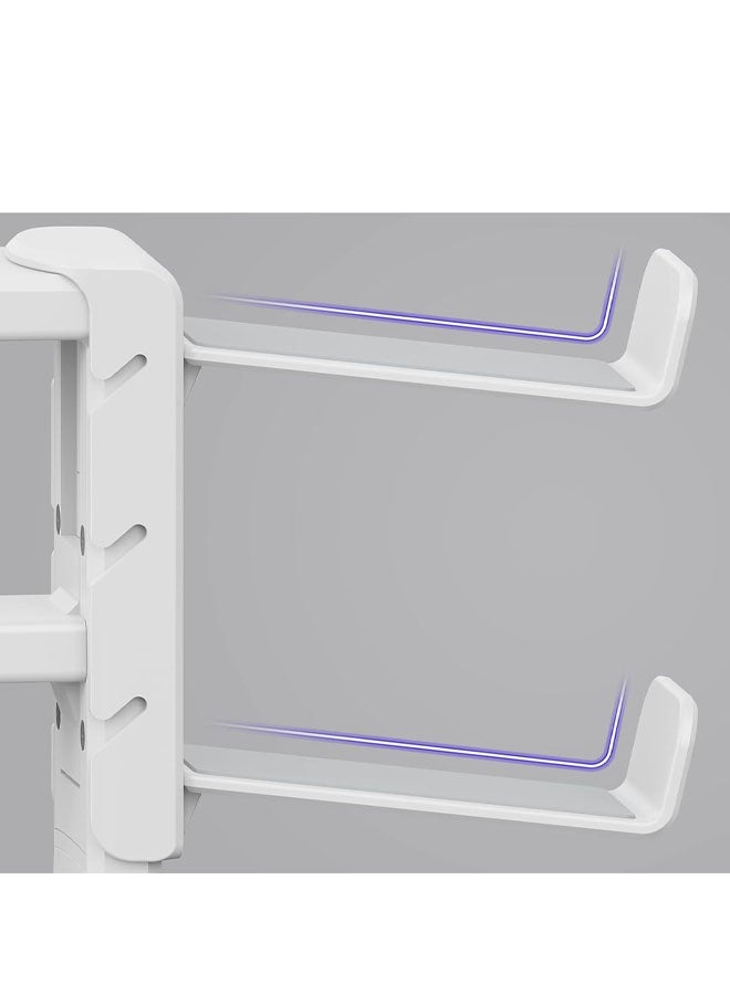 3-in-1 PC Gaming Headset&Controller Holder - Headphone Stand w/Adjustable Clamp&2 Controller Holder&Rotating Arm&Cable Organizer, Universal PC Gaming Accessory Controller Headset Stand-White - Image 5