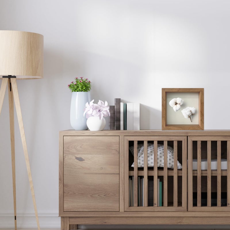 FrameWorks الأطر 8 × 8 جولدن خشبية من خشب البوط الخشبي الإطار - علبة عرض مع مربع ذاكرة خلفية ناع - Image 4