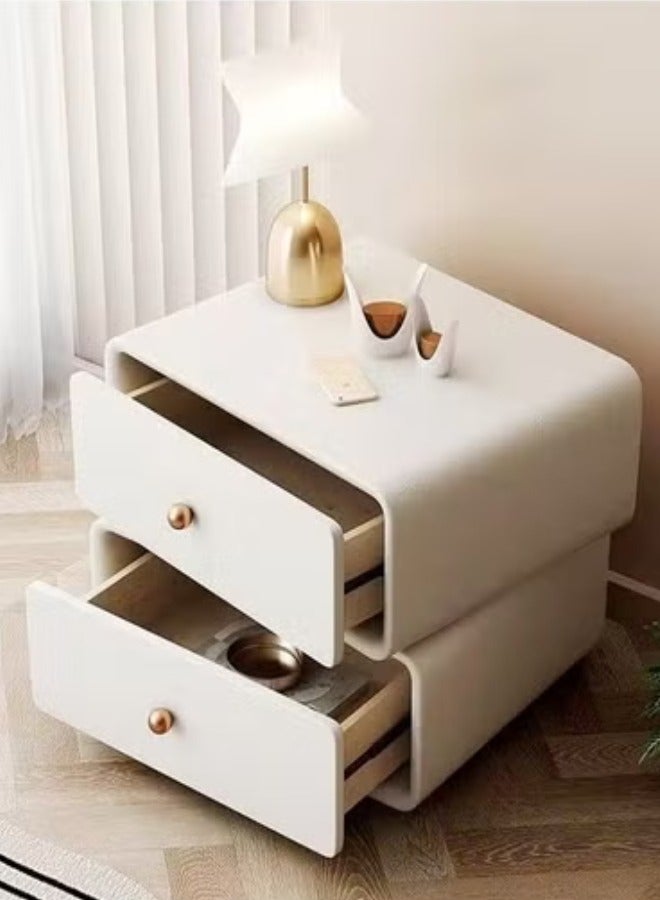 fashionhome Premium Modern Design 360 Degree Rotatable Nightstand Wooden Bedside Table with 2 Drawers Strong Solid Wood Base Side Table for Bedroom 50x40x48 cm (Fully Assembled) - Image 3