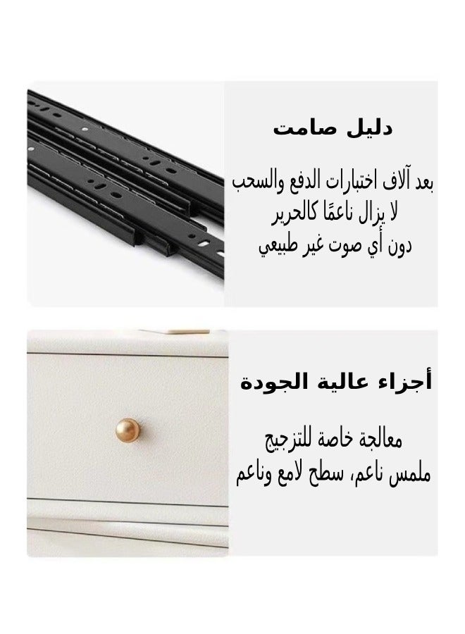 fashionhome Premium Modern Design 360 Degree Rotatable Nightstand Wooden Bedside Table with 2 Drawers Strong Solid Wood Base Side Table for Bedroom 50x40x48 cm (Fully Assembled) - Image 4