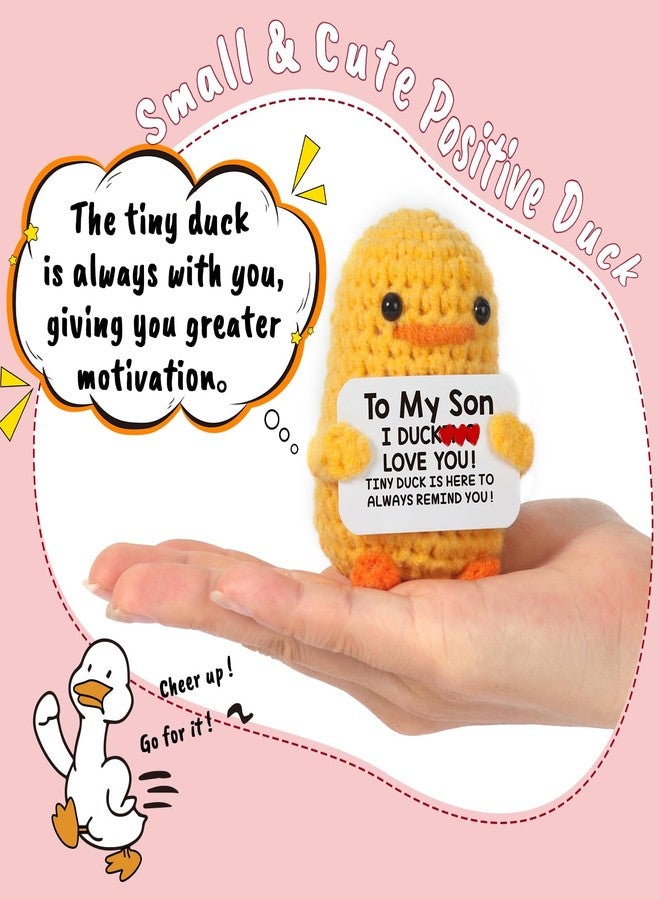MBL Easter Basket for Teen Boys - Graduation Birthday Fathers Day Funny Cute Crochet Duck Gifts to My College Teenage Son from Mom Mother Dad, I Duck Love You - Image 2