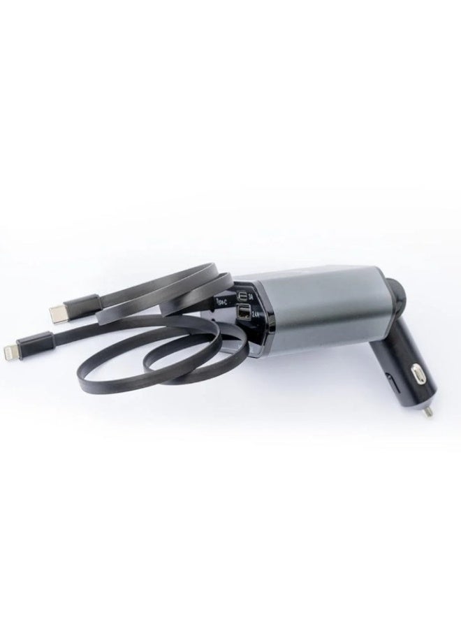 Tiknal 120W Car Charger with Fast Charging Multiple Ports Type C and Lightning and Digital Display - Image 4