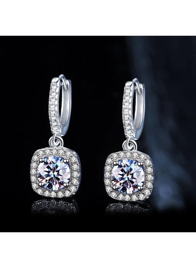 1CT Moissanite Stud Earrings – D Colour VVS1 Lab‑Created Diamond, Rhodium Plated 925 Silver, 6.5 mm, Silver - Image 4