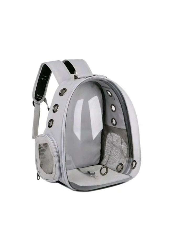 Flushrenic Pet backpack, suitable for pets and puppies, with a ventilated and comfortable space cabin design, is an ideal choice for travel, walking, hiking, and outdoor activities (gray) - Image 1