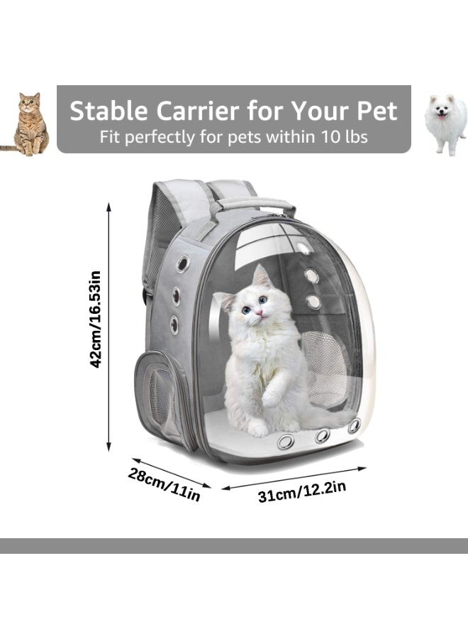 Flushrenic Pet backpack, suitable for pets and puppies, with a ventilated and comfortable space cabin design, is an ideal choice for travel, walking, hiking, and outdoor activities (gray) - Image 2