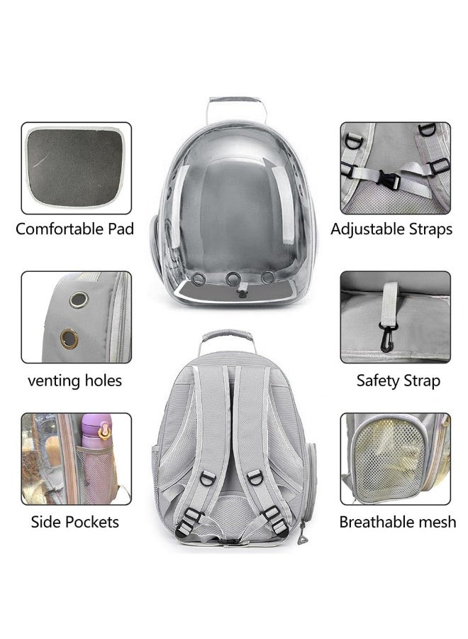 Flushrenic Pet backpack, suitable for pets and puppies, with a ventilated and comfortable space cabin design, is an ideal choice for travel, walking, hiking, and outdoor activities (gray) - Image 3