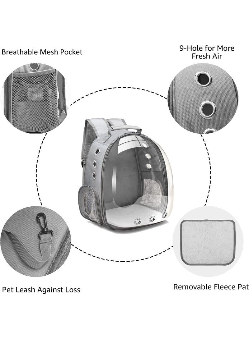 Flushrenic Pet backpack, suitable for pets and puppies, with a ventilated and comfortable space cabin design, is an ideal choice for travel, walking, hiking, and outdoor activities (gray) - Image 5
