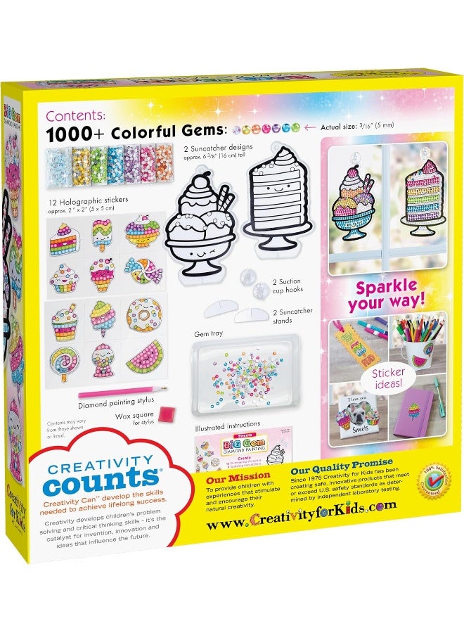 Creativity for Kids Big Gem Diamond Painting Kit: Sweets Stickers and Suncatchers - Diamond Art for Kids, DIY Stickers and Suncatcher Kit for Girls (Ages 6+) - Image 3