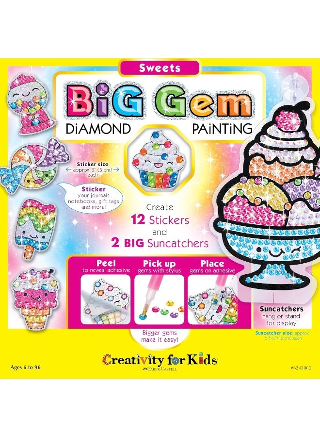 Creativity for Kids Big Gem Diamond Painting Kit: Sweets Stickers and Suncatchers - Diamond Art for Kids, DIY Stickers and Suncatcher Kit for Girls (Ages 6+) - Image 2