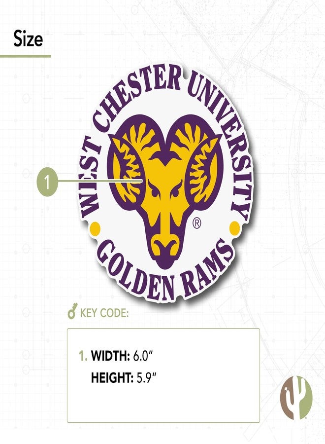 Desert Cactus West Chester University Sticker WCUPA Golden Rams Vinyl Decal Laptop Water Bottle Car Scrapbook (IND 1) - Image 3