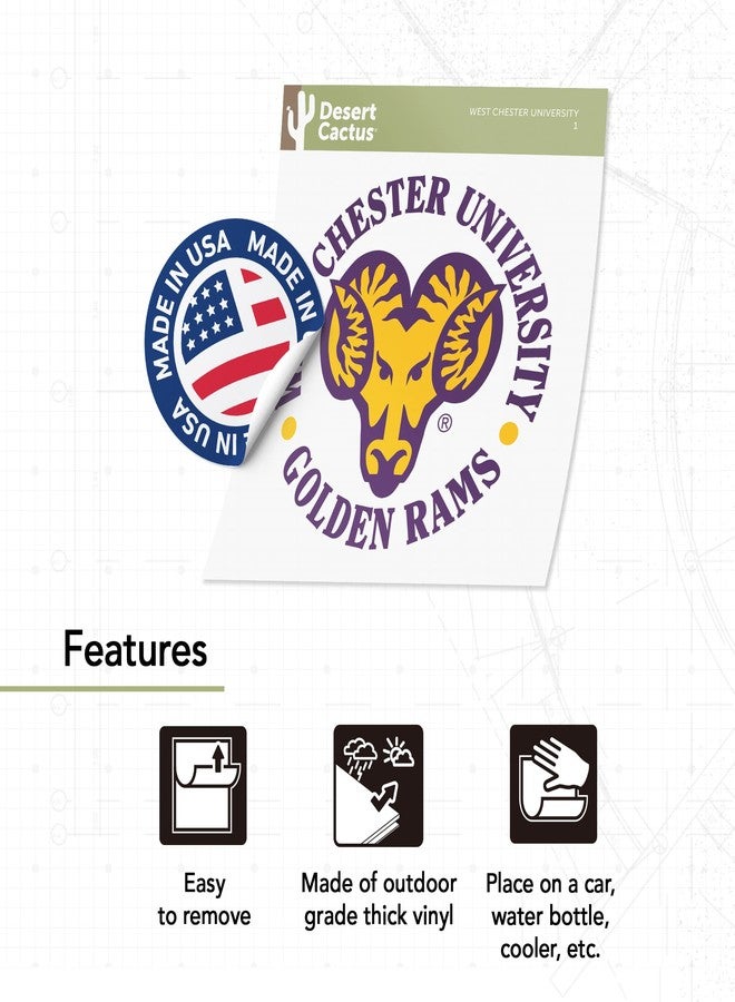 Desert Cactus West Chester University Sticker WCUPA Golden Rams Vinyl Decal Laptop Water Bottle Car Scrapbook (IND 1) - Image 4