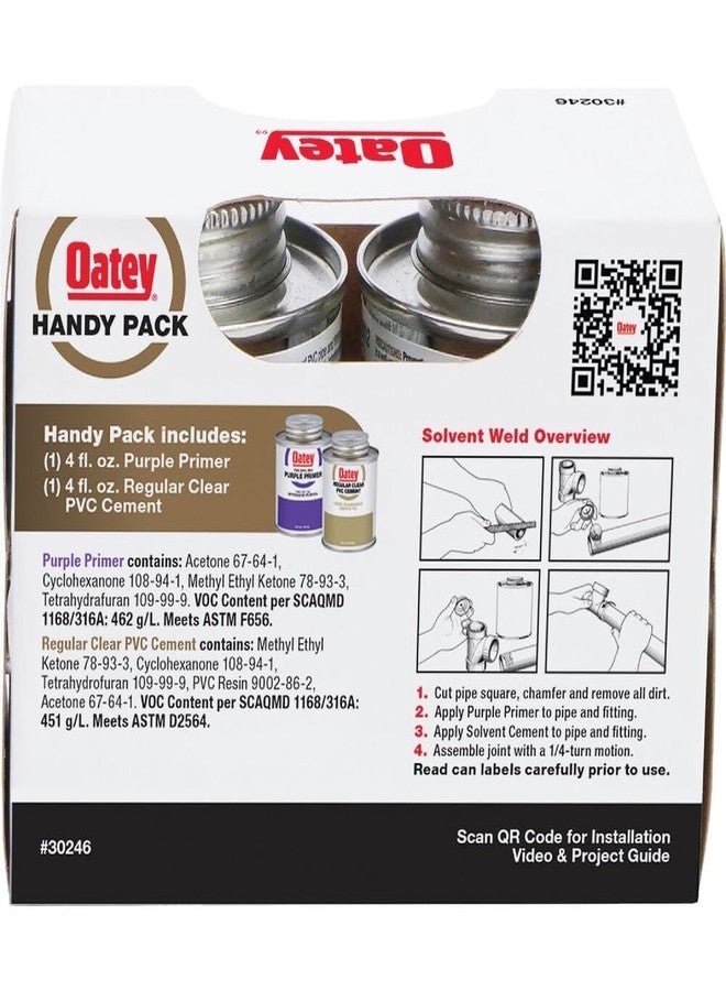 Oatey 30246 PVC Regular Cement and 4-Ounce NSF Purple Primer Handy Pack - Image 2