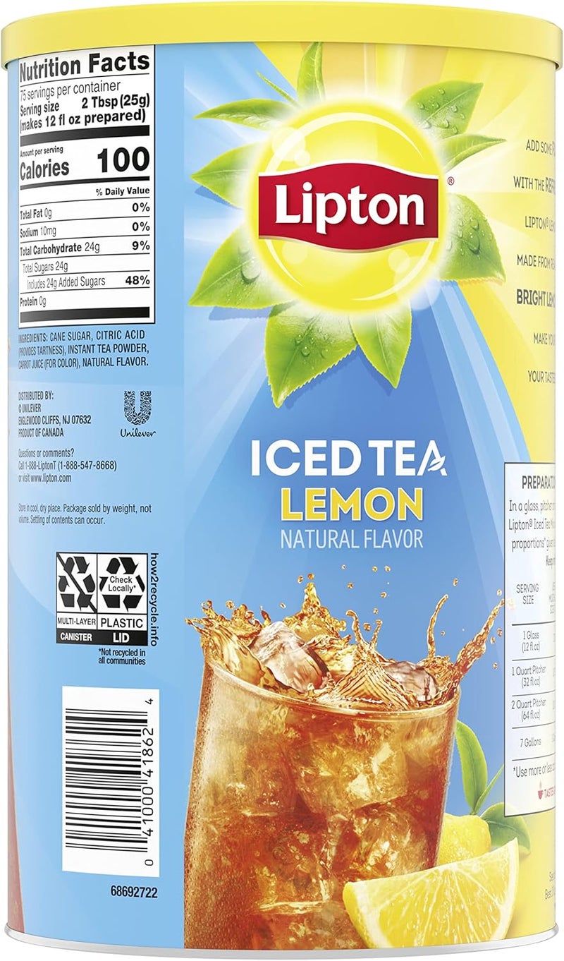 Lipton Lemon Iced Tea Mix - 28 Quarts (Pack of 2) - Image 4