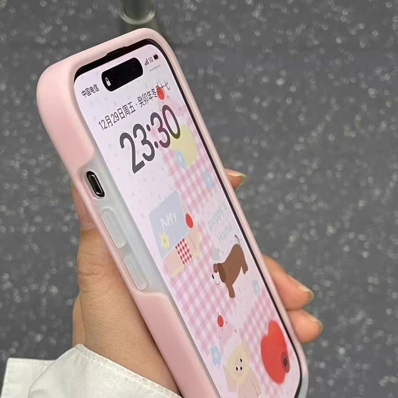غطاء واقي، لـ باللون الوردي iPhone 15 / 15 Plus / 15 Pro / 15 Pro Max، Acrylic، وردي من الأكريليك للطاولة للمكتب المنزلي للتنقل اليومي - Image 1