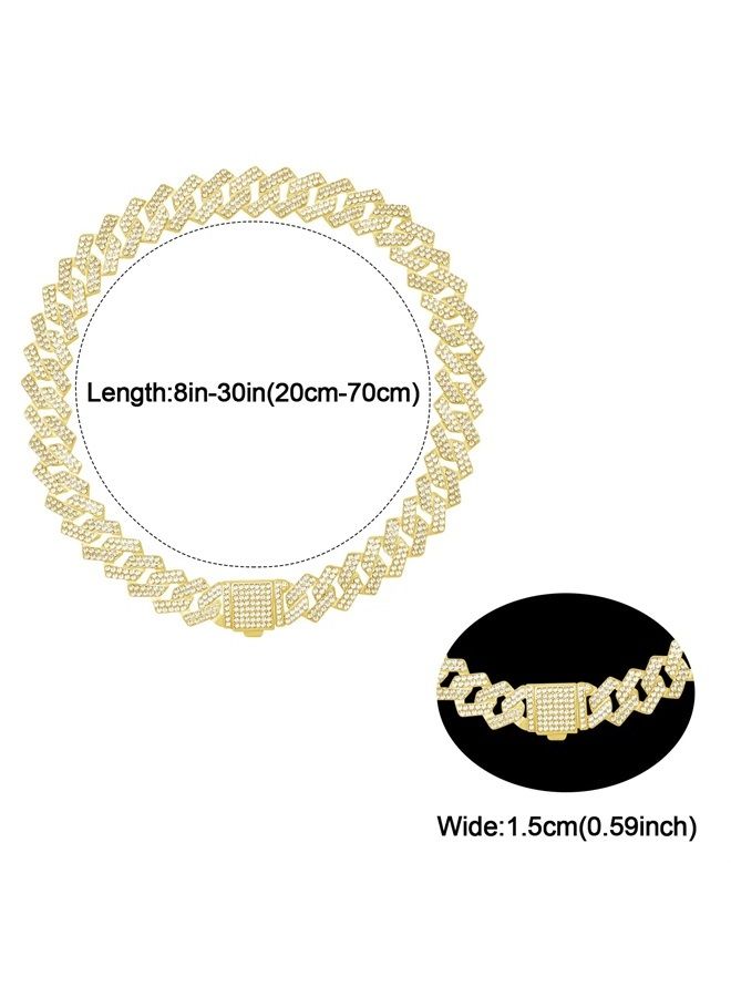 KOLODOGO سلسلة كلاب معدنية كوبية ماسية مع مشبك آمن وأطواق حيوانات أليفة للكلاب الكبيرة والمتوسطة - Image 2