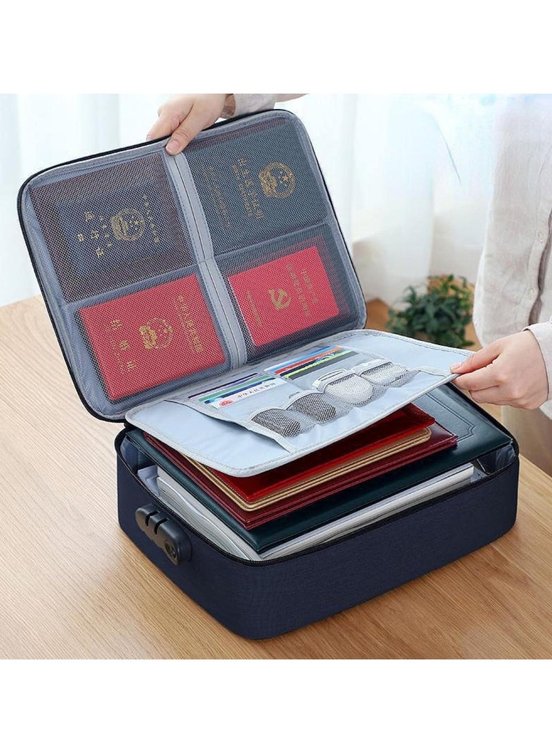 DubaiGallery Document Organizer Travel, Waterproof Document Bag, Box Files, Home Office Safe Document Organizer, Portable Filing Storage Box Holder for Documents, File, Passport, Certificate - Image 1