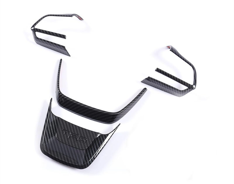 for Toyota Highlander 2025 2024 2023 2022 2021 2020 Steering Wheel Trims Sporty Carbon Fiber Grain Interior Strip Cover Molding for Highlander NOT for Grand Highlander