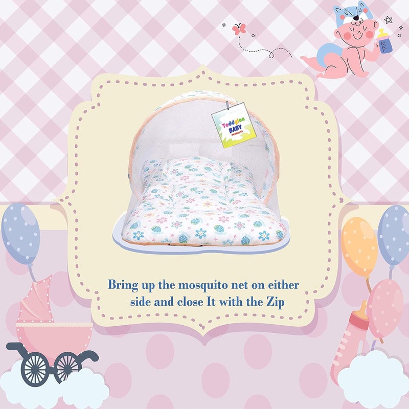 Toddylon Flat Bed Baby Bed New Born Baby Bedding Set Combo of Baby Mattress with Mosquito Net | Carry Bag | Cotton Beds | Carry Bag | Unisex Infants (0-6 Months) (2PCS Set) - Image 4