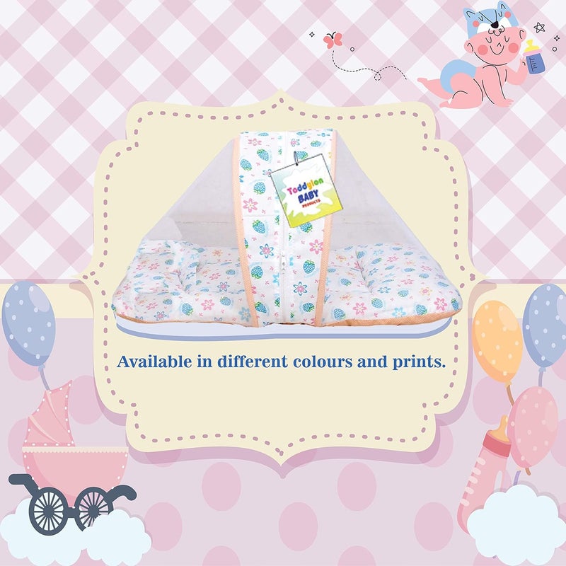 Toddylon Flat Bed Baby Bed New Born Baby Bedding Set Combo of Baby Mattress with Mosquito Net | Carry Bag | Cotton Beds | Carry Bag | Unisex Infants (0-6 Months) (2PCS Set) - Image 3