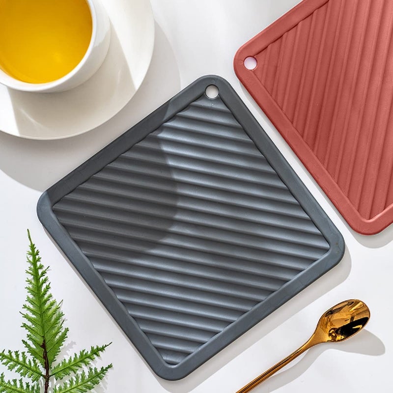 SHFTI Silicone Trivet Mats Non-Slip Hot Pad Holders Trivets for Pans,Drying Mat,Thick Countertop Mat,Bowl Mats,Dish Mats,Plant Mats(Random Color) (Large, Pack of 4) - Image 3