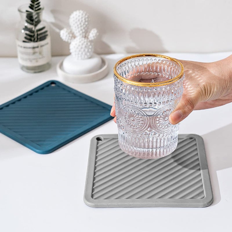 SHFTI Silicone Trivet Mats Non-Slip Hot Pad Holders Trivets for Pans,Drying Mat,Thick Countertop Mat,Bowl Mats,Dish Mats,Plant Mats(Random Color) (Large, Pack of 4) - Image 2