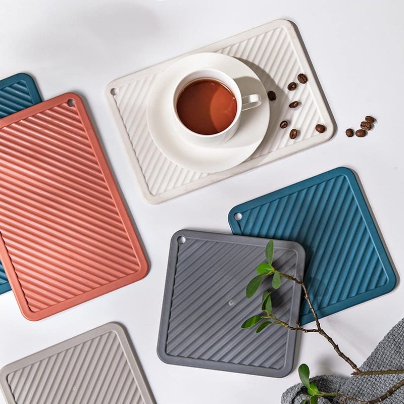 SHFTI Silicone Trivet Mats Non-Slip Hot Pad Holders Trivets for Pans,Drying Mat,Thick Countertop Mat,Bowl Mats,Dish Mats,Plant Mats(Random Color) (Large, Pack of 4) - Image 5