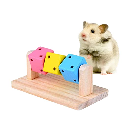 Litewoo Hamster Chew Toy Wood Platform Grinding Teeth Toys Exercise Intelligence Training Colorful Wooden Block for Small Animals Chinchilla Gerbil Guinea Pig Rat Chipmunk Squirrel Sugar Glider - Image 1