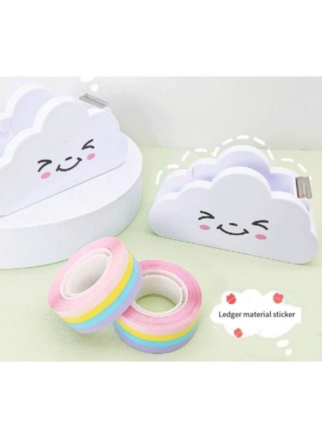 موزع شريط السحابة مع شريط قوس قزح، دفتر ملاحظات الطالب، موزع شريط سطح المكتب، آلة شريط التغليف اللطيفة - Image 3