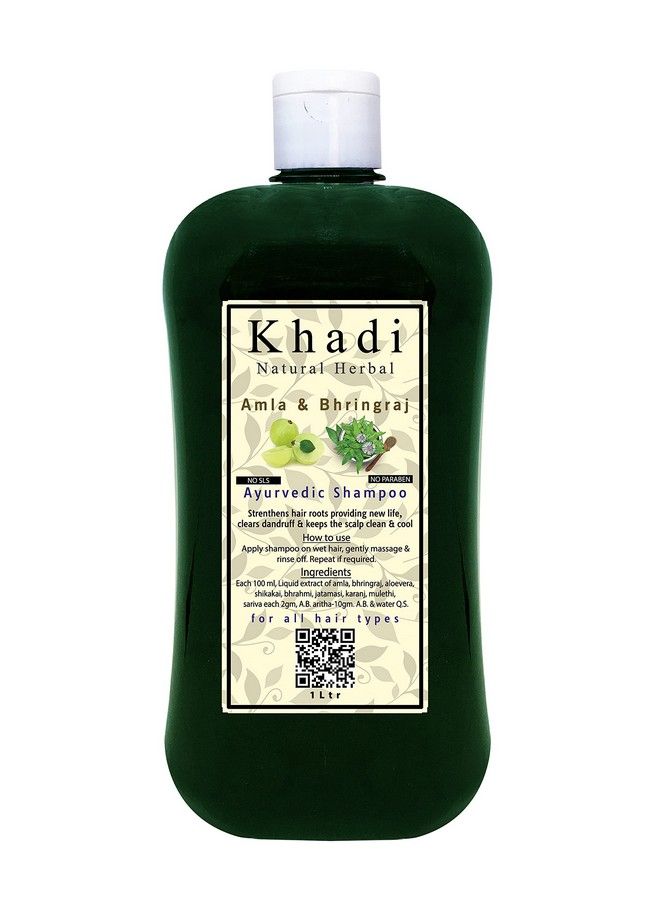 Khadi Natural Herbal Amla & Bhringraj Shampoo For Men Women 1000Ml - Image 1