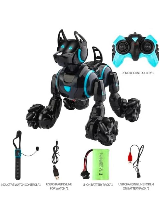 Buzzy Toys Watch Dual 2.4G Remote Control Stunt Robot Dog Black  - Image 3