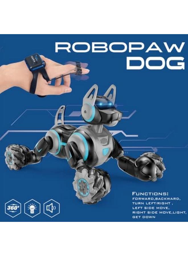 Buzzy Toys Watch Dual 2.4G Remote Control Stunt Robot Dog Black  - Image 4