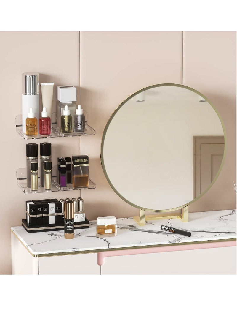 2Pack Wall Mount Floating Shelves Acrylic Floating Shelves for Wall Clear Acrylic Mini Shelf for Wall Storage Adhesive and Screw-in Protective Border Ideal for Living Room Bathroom Bedroom - Image 2