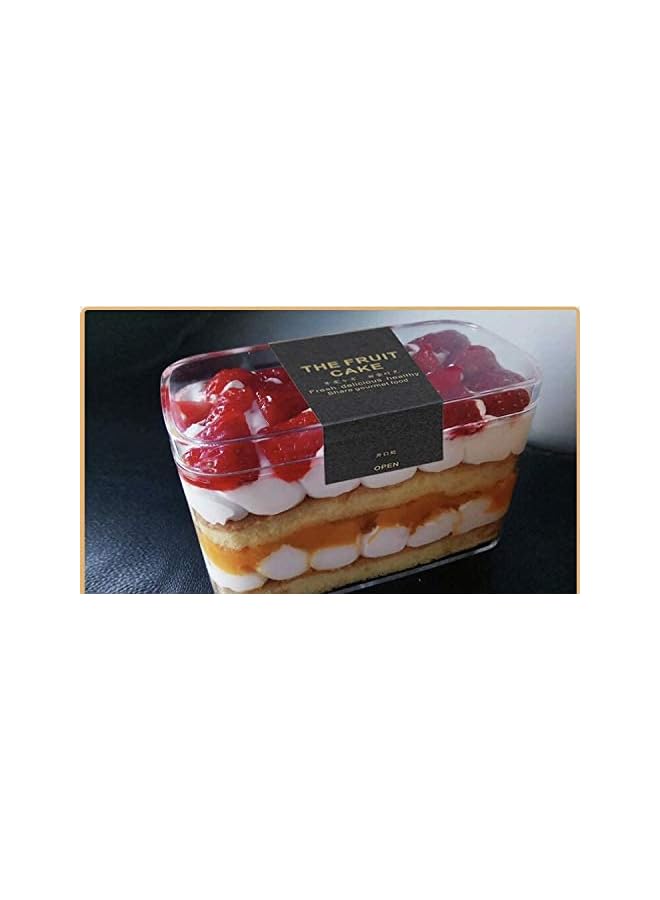 S-TOP 10pcs Disposable Plastic Transparent Dessert Container Fruit Ice Cream Holder Cookie Boxes Mille Crepe Cake Packaging Box - Image 3