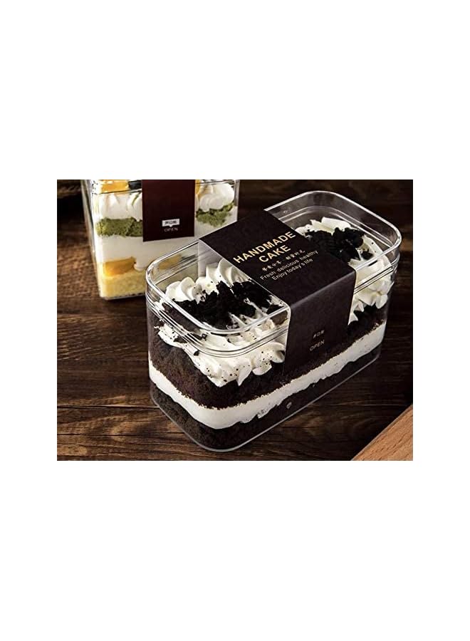 S-TOP 10pcs Disposable Plastic Transparent Dessert Container Fruit Ice Cream Holder Cookie Boxes Mille Crepe Cake Packaging Box - Image 2