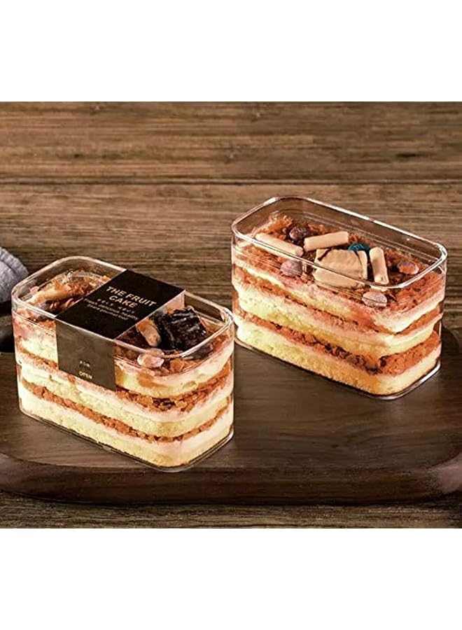S-TOP 10pcs Disposable Plastic Transparent Dessert Container Fruit Ice Cream Holder Cookie Boxes Mille Crepe Cake Packaging Box - Image 1