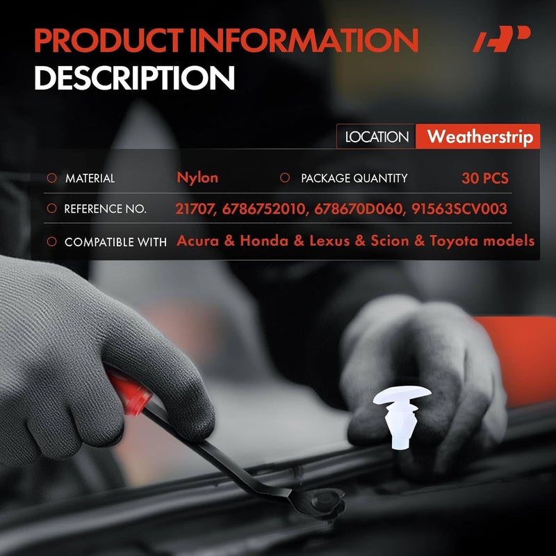 A-Premium 30PCS Nylon Retainer Clip Fasteners - Image 2