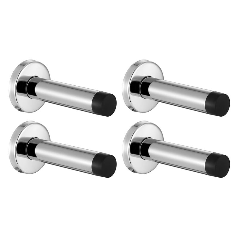 JQK Door Stopper Chrome 304 Stainless Steel Thicken 1mm Sound Dampening Door Stop Bumper Wall Protetor 4 Pack Polished Chrome DSB5CHP4 - Image 2
