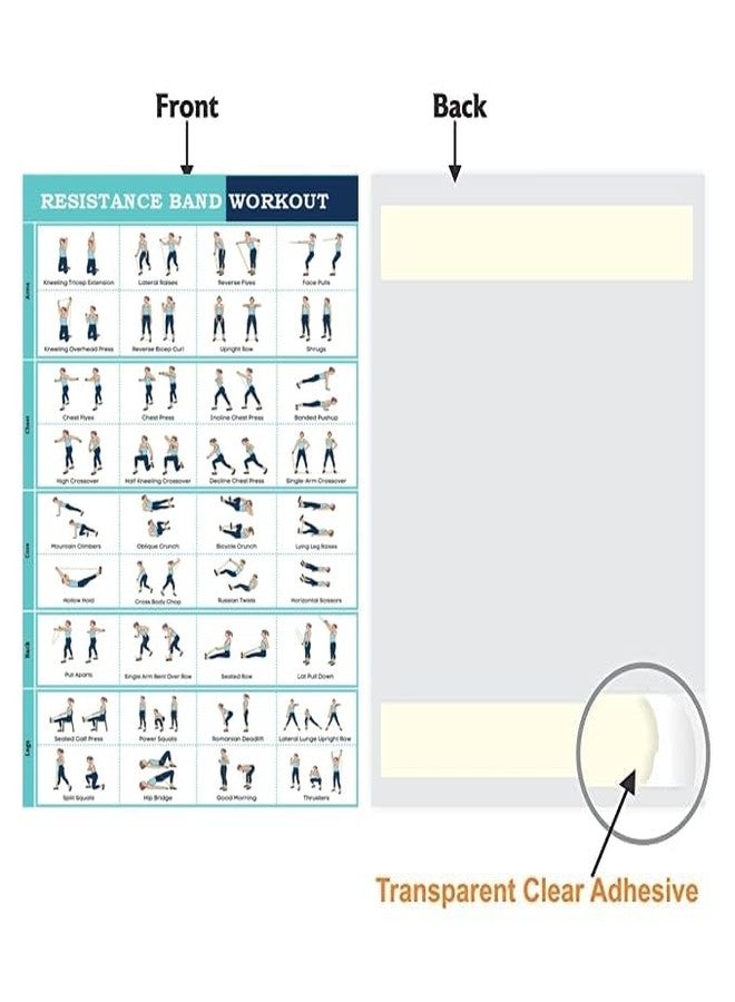 PIXELARTZ Wall Poster Motivational Resistance Band Workout and Exercises Illustrations Bodybuilding Gym Posters HD Quality Posters for Home, Office, Room, Gym Wall - Multicolor - Image 4