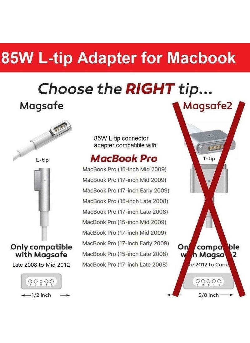 Generic Replacement Laptop Adapter for Apple Magsafe 85w 15-inch and 17-inch MacBook Pro 18.5V 4.6A [C1641 ]  - Image 3