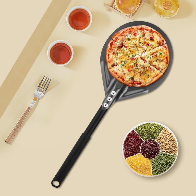 ANYDOCANMOOT Perforated Pizza Peels 6 INCH pizza spatula paddle Long Handle Metal Pizza Spatula for Indoor and Outdoor (6 Inch) - Image 5