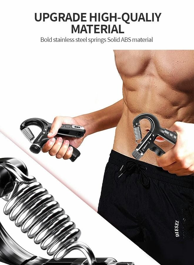 Zuelnote Hand Grip Strengthener 2 Pack, Grip Strength Trainer, Finger Forearm Exerciser with Counter, Adjustable Resistance Forearm Strengthener for Muscle Building and Injury Recovery - Image 4