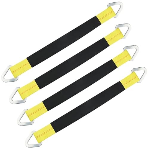XSTRAP STANDARD 4 Pack of 36 x 2" Axle Strap with Protective Sleeve and D-Ring for Securing Car Transport, Axle Tie Down Straps - 3333 Lb. Capacity 10,000 Breaking Strength - Image 1