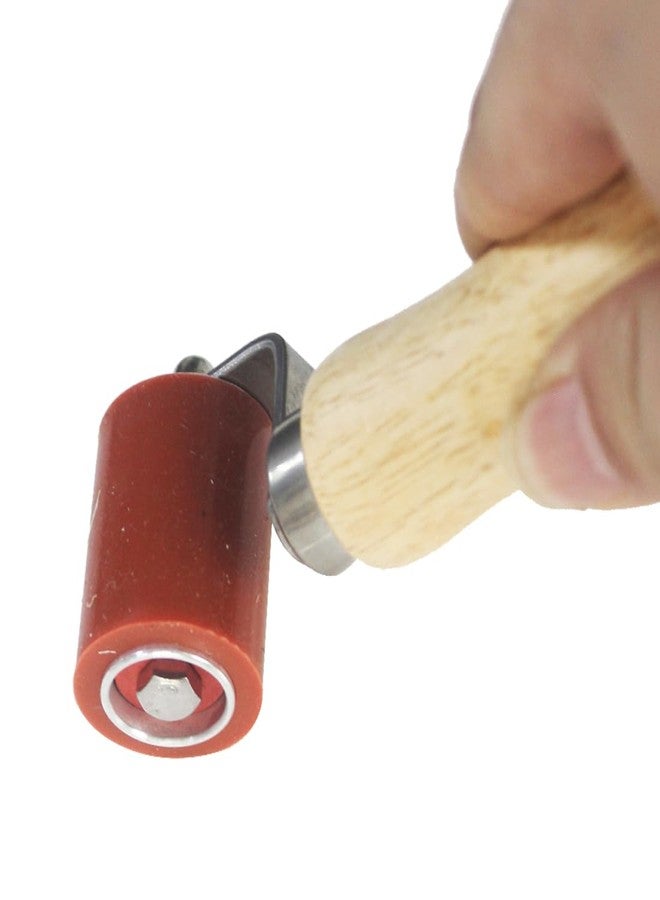 LUO KE 𝐋𝐮𝐨 𝐤𝐞 Heavy Duty Silicone Seam Roller - 40mm Sound Deadening Silicone Hand Rollers with 6mm Brass Detail Penny Roller Used for PVC/Tpo/Epdm Single Ply Roofing Tape - Image 3