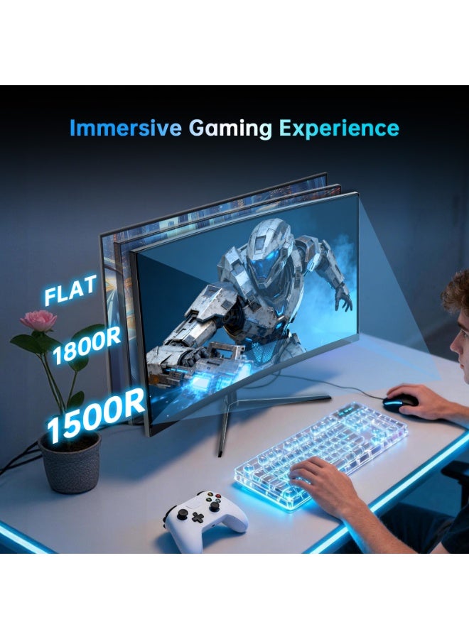 KTC 24 Inch 240Hz Curved Gaming Monitor, FHD 1080p 1500R 1ms Computer Monitor, Adaptive Sync, 3000:1 Contrast, HDR Support, HDMI 2.0 & DP 1.4, Low Blue Light, Tilt, VESA, H24S17P - Image 4