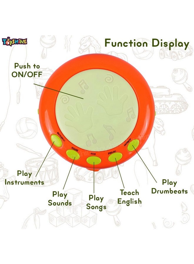 Toyshine Hand Beat Musical Fish Aquarium Drum Toy Rechargeable with Rotating Dynamic Lamplight Fun Educational Toy for Baby Toddlers - Image 3